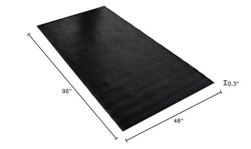 BDK GMT330 Black 8' x 4' Flex Tough Garage Floor Mat Thick Heavy Duty Rubber Protector for Garage, Shop, Parking, Patio, Entrance Indoor/Outdoor Rubber Floor Mat