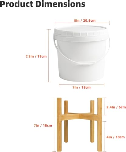 1 Gallon Chicken Waterer with Stand, 4 Cups and 4 Horizontal Nipples | Raised, lowered or hanging setup; top-fill bucket with handle; for chickens, ducks, geese, chicks and backyard coops