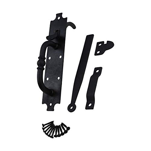Black Cast Iron Norfolk Door Latches Traditional Gate Or Door 8" Tall Thumb Latches Black Powder Coated Two Sided Gate Latch Locks with Mounting Hardware | Renovators Supply Manufacturing Pack of 3 - color: 8-inch Norfolk, size: Pack of 3