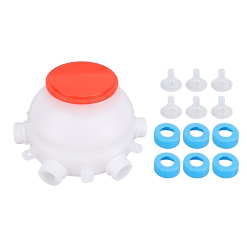 Lamb Feeding Bucket, Piglet Feeding Bottle with 6 Nipples, Livestock Milk Jug for Farm Animal Goat Lambs Dog