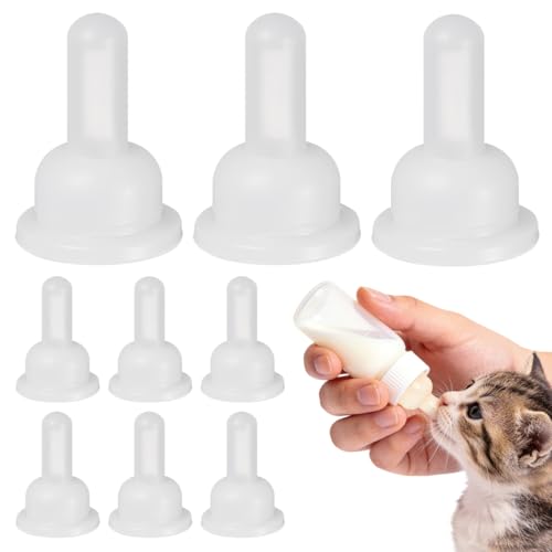 STOBOK Pet Nurser Nipples Silicone Replacement Pacifiers for Pet Food Bottles Artificial Feeding Supplies for Rabbits Chinchillas and Newborn Small Animals Soft Flexible Teats 0.98 X 0.62 in