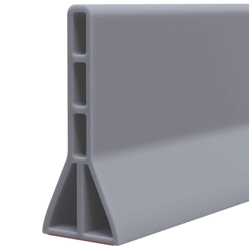 Raycity 3"H Shower Threshold Water Dam, Shower Water Guard, 74 Inch, Gray | Silicone Rubber Water Stopper for Walk in Shower, Water Barrier, Prevent Leaks, Suitable for Bathroom, Kitchen - color: Gray, style: 74 inch
