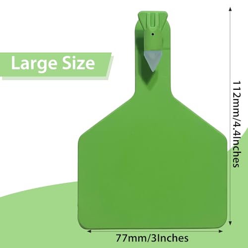 Blank One-Piece Cattle Ear Tags 50Pcs Large Size TPU Z Tags Ear Tags&Marker Pen for Livestock Identification Suitable for Cow,Sheep,Goat,Pig (Green-B) - color: Green-b