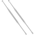 2 Pack - Stainless Steel Ear Spoon Portable Double-Ended Ear Pick Ear Wax Removal Tools Cleaning Ear Cleaner Spoon Spiral Ear Clean Tool