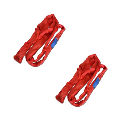 Endless Round Sling 2Packs 11020lb 6.5FT Sling Strap Rigging Polyester Endless Lift Sling for Hoist Heavy Duty Objects Heavy Duty Poly Lifting Sling【5T-2M-2Pcs】 - size: 5T-2M-2Pcs