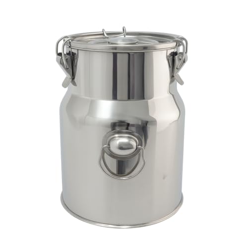 Stainless Steel Jug 1.32 Gallon Can with Lid, Metal Container Large Capacity Milking Pail for Goats, Food Grade for Cow or Home Use - size: 1.32Gallon