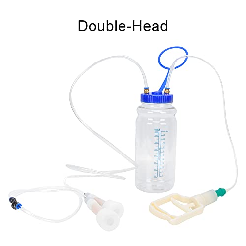 Portable Manual Goat Milking Machine with Vacuum Pressure Pump, Food Grade Plastic Bottle, PU Tubing, Fit Milk Liner, to, for Household Use, 2L Capacity (Double Sided) - size: Double Sided