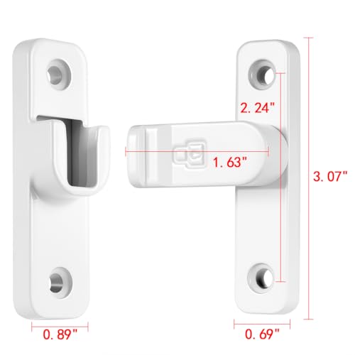 White 90 Degree Right Angle Barn Door Latches，Flip Gate Lock | Zinc Alloy Sliding Door Latch Lock,Cabinet Lock,for bedroom,Wine Cabinet,drawer,cabinet,garage,window,Pet Cage - color: White