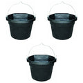 Farm Innovators FB-80R Rubber 3 Gallon Flat Back Heated Bucket with Metal Handle, Built in Thermostat, and Concealed Heating Element, 70 Watt (3 Pack) - color: 3 Gallon, size: 3 Pack