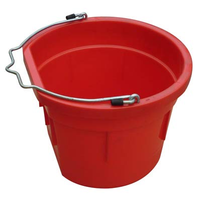 8 Quart 2 Gallon Red Flat Back Farm/Ranch/Shop Utility Bucket Pail - Pack of (1)