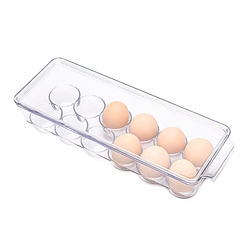 12 Eggs Holder for Refrigerator, Clear Egg Container for Fridge, Kitchen - size: 12 Eggs