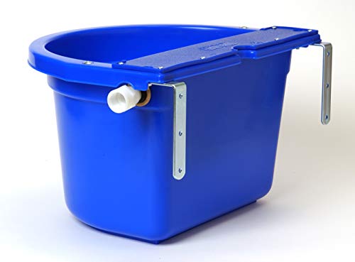 Little Giant® Automatic Animal Waterer | DuraMate Float Controlled Automatic Waterer for Livestock | Heavy Duty and Durable | Made in USA | 4 Gallon (Blue, 4 Gallon) | Float-Controlled Auto-Refill, Attached 30 Inch Hose Connects to Outdoor Tap, Metal Moun