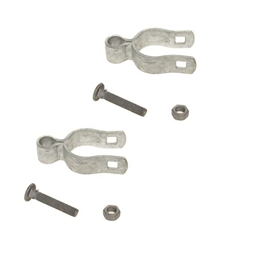 2 Pack Chain Link Fence Frame Gate Post Female Hinge with Bolts and Nuts (1-7/8 Inch) - size: 1-7/8 Inch