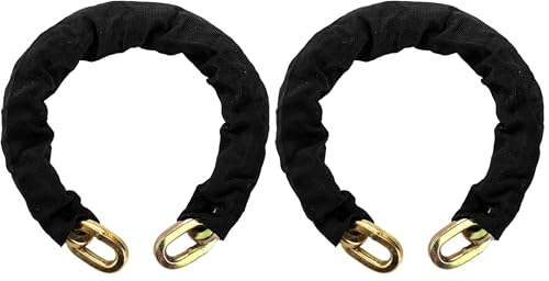Yarlung 2 Feet Hardened Steel Security Chain, 10KS 3/8" Thick Heavy Duty Square Link Chain for Bikes, Motorcycles, Protected from Prying, Sawing, and Cutting (Pack of 2) - size: 2 feet (Pack of 2)