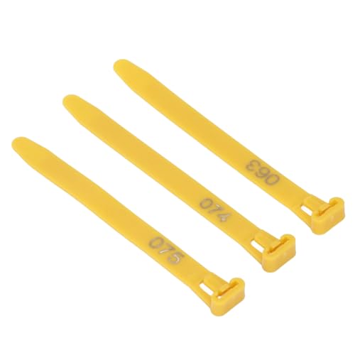 100Pcs Chicken Leg Rings, 1-100 Numbered Poultry Chicken Identification Leg Ankle Bands Tags Reusable Zip Tie for Ducks Chicks Pigeons Goose (Yellow) - color: Yellow