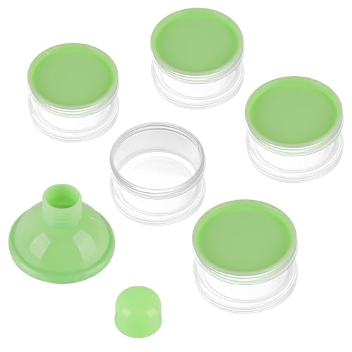 Accmor Formula Dispenser On The Go, 5 Compartments Stackable Formula Container for Travel, Baby Milk Powder Kids Snack Container, BPA Free - color: Light Green-1pc