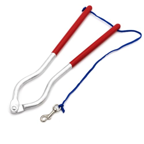 Jeffers Equine Humane Horse Lip Twitch with Cord & Snap, Aircraft Aluminum One Person Horse Restraint Tool with Grooved Nose Opening for Grooming, Vet Care, Farrier, Hoof Care, Tack, Stable & Ranch