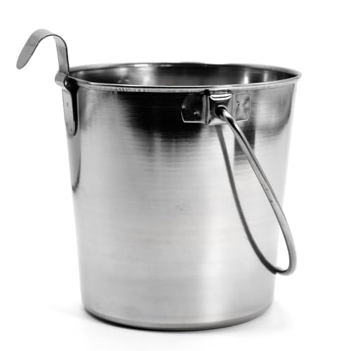 Jeffers Stainless Steel Hanging Pail with Handle & 1 Hook - 2 Quart