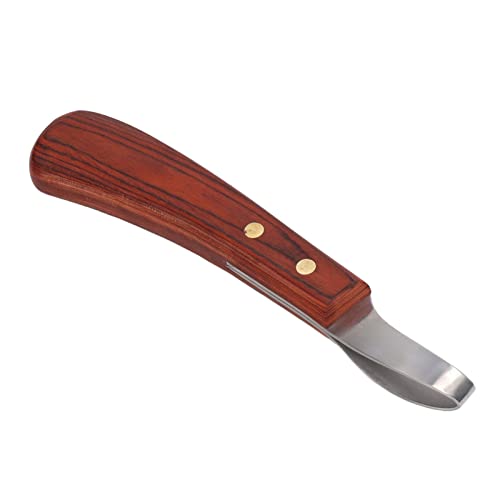 Hoof Knife for Horses on Both Sides, Loop Knife Horse, Farrier Knife, Horse Hoof Knife with Wooden Handle, Cattle Hoof Cutter, Stainless Steel Hoof Knife, Trimming Tool for