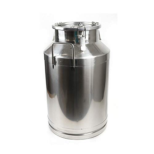 Milk Can with Sealed Lid, Stainless Steel Milk Transport Cans Wine Pail Bucket Tote Jug Pot Oil Liquid Storage Barrel with 2 Handles Sealed Silicone Anti-Leak Ring Lock Belt 60L 15.85 Gallon - color: 60l