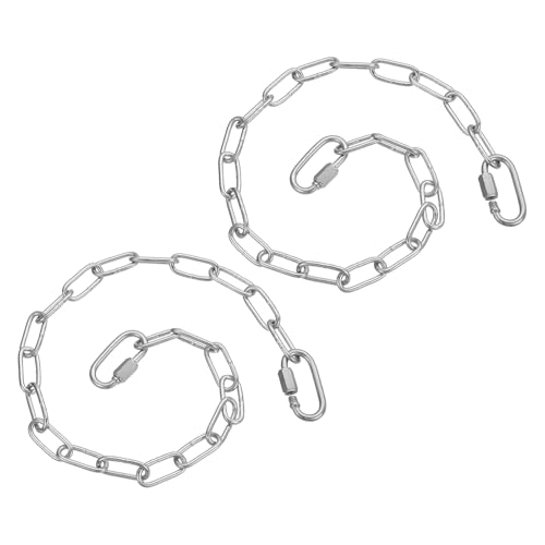 PATIKIL Gate Chain Lock, (19.7Inch, Silver) (2 Pcs)304 Stainless Steel Hanging Chain Lock for Stall Barn/Cabinet/Fence/Hammock/Pet Cages - size: 19.7Inch
