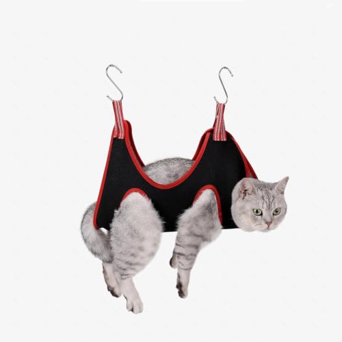 Dog Grooming Hammock Harness,Breathable Pet Cat Hammock Restraint Bag,Dog Grooming Sling Helper for Trimming Nail and Ear/Eye Care(S Size,8.5") - color: Black, size: S-Small Dogs/25-40lb