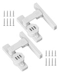 Flip 90/180 Degree Sliding Barn Door Lock Latch, White-2 PCS | Keyless 3-Digit Combination Latch Lock for Shed, Closet, Cabinet, Bedroom, Cupboard, Screen, Sliding/Swinging Door - color: White-2 Pcs