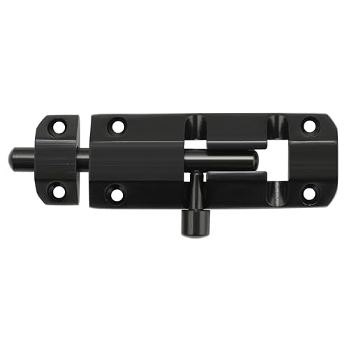 Alise Barrel Bolt Latch 4 inch Slide Bolt Latch Lock Black | SUS304 Stainless Steel Gate Latch Safety Door Lock for Interior Door Shed Barn Wooden Fence Chicken Dog Cage Window Garage - color: Black