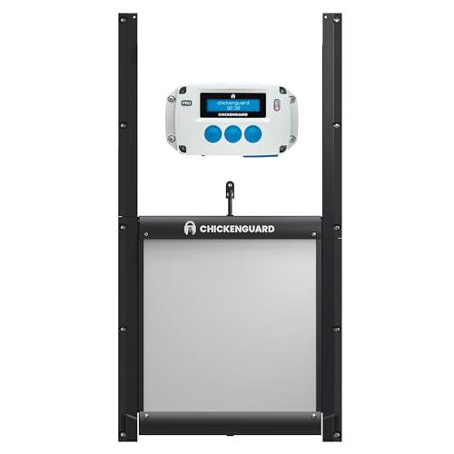 ChickenGuard Automatic Chicken Coop Door Opener, Power by Solar/Batteries/Electric. Strong Motor Lifts 2kg; Timer/Light Sensing; Motor Units only or Combination Kits (PRO + Door + Batteries) - size: PRO + Door + Batteries