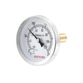 Hot Water Bimetal Thermometer, 2-1/2" Dial Size, 1-3/4" Lead-Free Brass Stem, 1/2" NPT Back Mount, 0-250 Deg F/-20-120 Deg C, 2% Accuracy