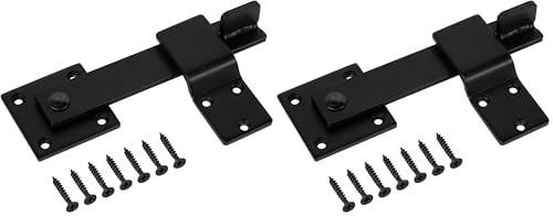 HILLMASTER Sturdy 6" Farm Flip Fence Gate Latch, Barn Door Lock Flip Latch Hardware, Rustic Gate Lock for Cabinet, Shed, Sliding Doors, Matte Black (Pack of 2) - size: 6in (Pack of 2)