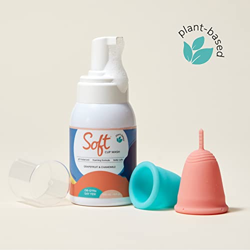 Soft Cup Wash | Menstrual Cup Cleanser for Silicone Period Cups | 6.8 oz | pH-Balanced | Feminine Wash | Body-Safe | Infused with Grapefruit and Chamomile
