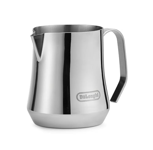 De'Longhi Milk Frothing Pitcher, Stainless Steel, 17 oz - DLSC069 - color: Stainless Steel, size: 16.9 Ounces