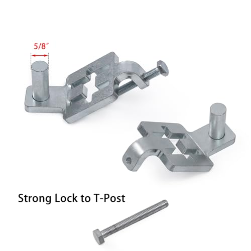 T-Post Gate Hinge Pins,Heavy Duty Gate Hanger on Metal T Post,Steel Gate Hinges for Chain Link Fence Gate,Farm,Garden & Backyard