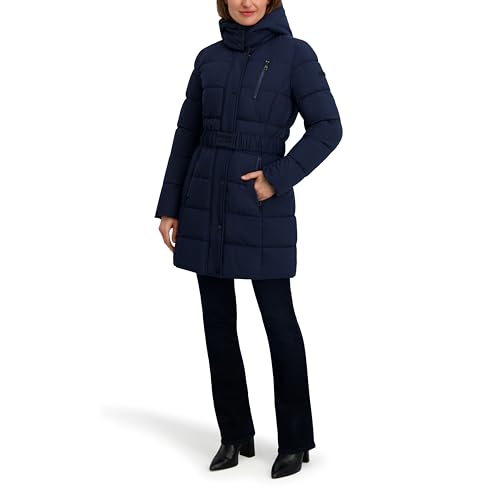 Nautica Women's Maxi Puffer - color: Navy Seas, size: Medium