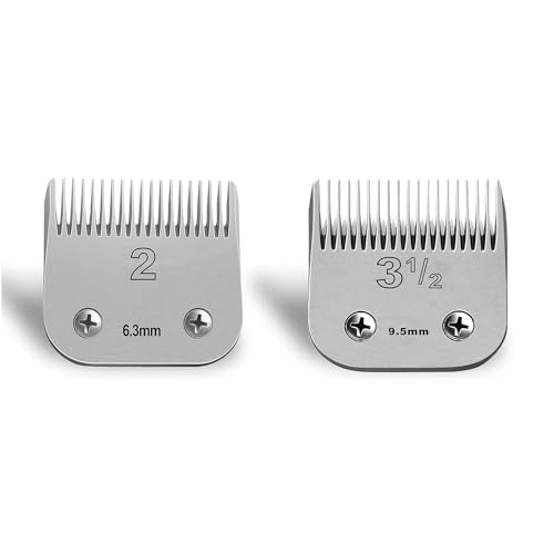 Replacement Ceramic Blades Set,Compatible with Andis,Oster 76,Wahl KM10 | 6.3mm(1/4") to 9.5mm(3/8") Cutting Length,Include 2#+3-1/2,2Pack - color: Size 2#(2 pcs)