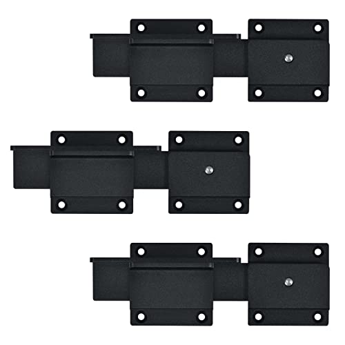 7" Flip Gate Latch Lock for Wooden Fence with Padlock Hole | Aluminum Alloy Adjustable Security Latch, Rustproof Hardware for Outdoor Barn Shed Door Yard - size: 3 Pack