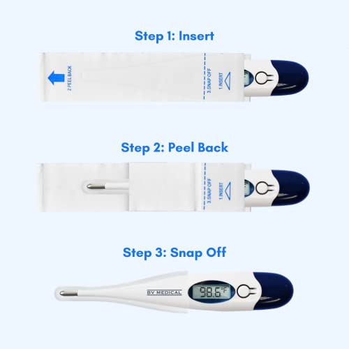 BV Medical Digital Thermometer Rigid Tip 10sec. W/100 Probe Covers Pack