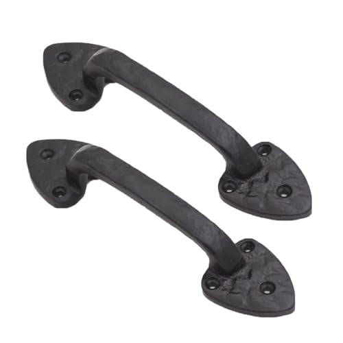 2-Pack 7 Inch Spear Barn Door Handle - Black Cast Iron Pull for Sliding Doors, Gates, Sheds, Fences, Closets - Indoor Outdoor Farmhouse Hardware - size: 7" - 2 Pack, style: Spear