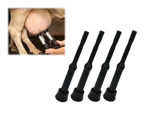 Melasty 4 Pcs Milking Machine Cow Inflation/Liner for Medium Sized Teats, 12 ½’’ Long Rubber Cow Liner, Soft Rubber Milk Teat Liners