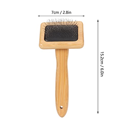 Sheepskin Wool Brush, Macrame Slicker Brush with Air Bag Cushion for Grooming and Removing Shedding (S) - size: S