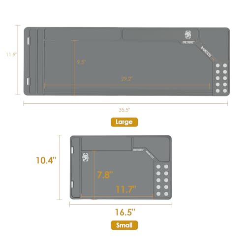 OneTigris Gun Cleaning Mat, Gun Mat | Rifle Pistol Gun Mat, with 10 Magnetic Dots, Non-Slip, Oil Resistant - color: Gray, size: Small