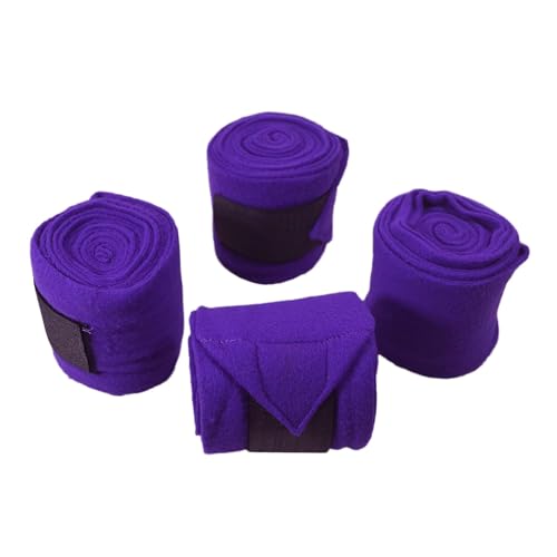 Horse Leg Bandage/Horse Leg wrap (Set of 4) Red, Blue, Navy Blue, Black, Pink, and White (Purple) - color: PURPLE