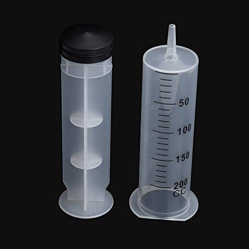 AKRAF 3 Pack 200ml Syringe for Scientific Labs, Refilling, Measuring - style: 200ml