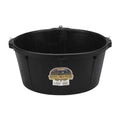 Little Giant® Heavy Duty Rubber Tub with Hanging Hooks | Durable Rubber Feed Pan | Horse Feed Bucket | 6.5 Gal