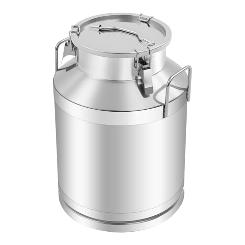 50L 13.2 Gallon Milk Can Stainless Steel Milk Bucket Wine Pail Bucket Versatile Milk Can Wine Bucket Liquid Storage Milk Transport Can Tote Jug with Sealed Lid Heavy Duty and Carry Handle - size: 50L 13.2 Gallon