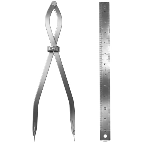 Radius Divider Tool 12 Inch, Fast Adjusting Scriber for Sheet Metal Fabrication & Layout Work, Resharpenable Replaceable Points, Metalworking Woodworking Insulation Tool, Draws Circles Up to 32 Inches