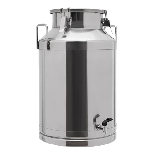 Stainless Steel Milk Bucket With Faucet, Large Liquid Container Storage,Stainless Steel Milk Can With Sealing Lid and Carry Handle,for Wine(60L/15.9 Gal,w/Faucet) - size: 60L/15.9 Gal,w/Faucet