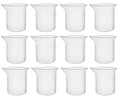 EISCO (Pack of 12) Plastic Beaker, 25ml - Polypropylene Plastic - Raised Graduations, Tapered Spout - Euro Design