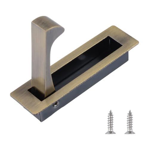 Flush Mount Door Pull 2Pcs 304 Stainless Steel Recessed Door Handle Hardware Brushed Pocket Hidden Edge Pull for Closet Pocket(Antique Bronze) - color: Antique Bronze-1pc-A